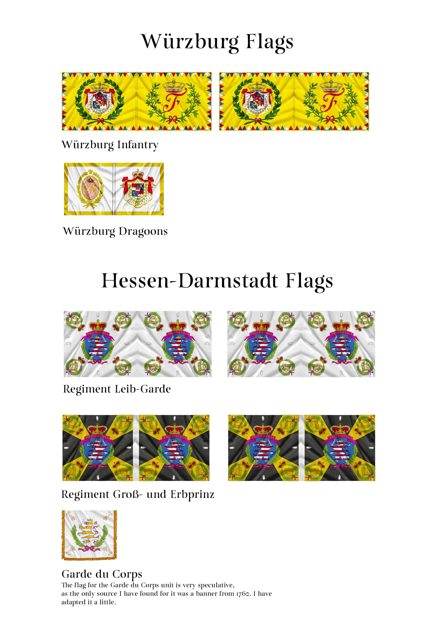 Hessen-Darmstadt and Würzburg Flags for Printing