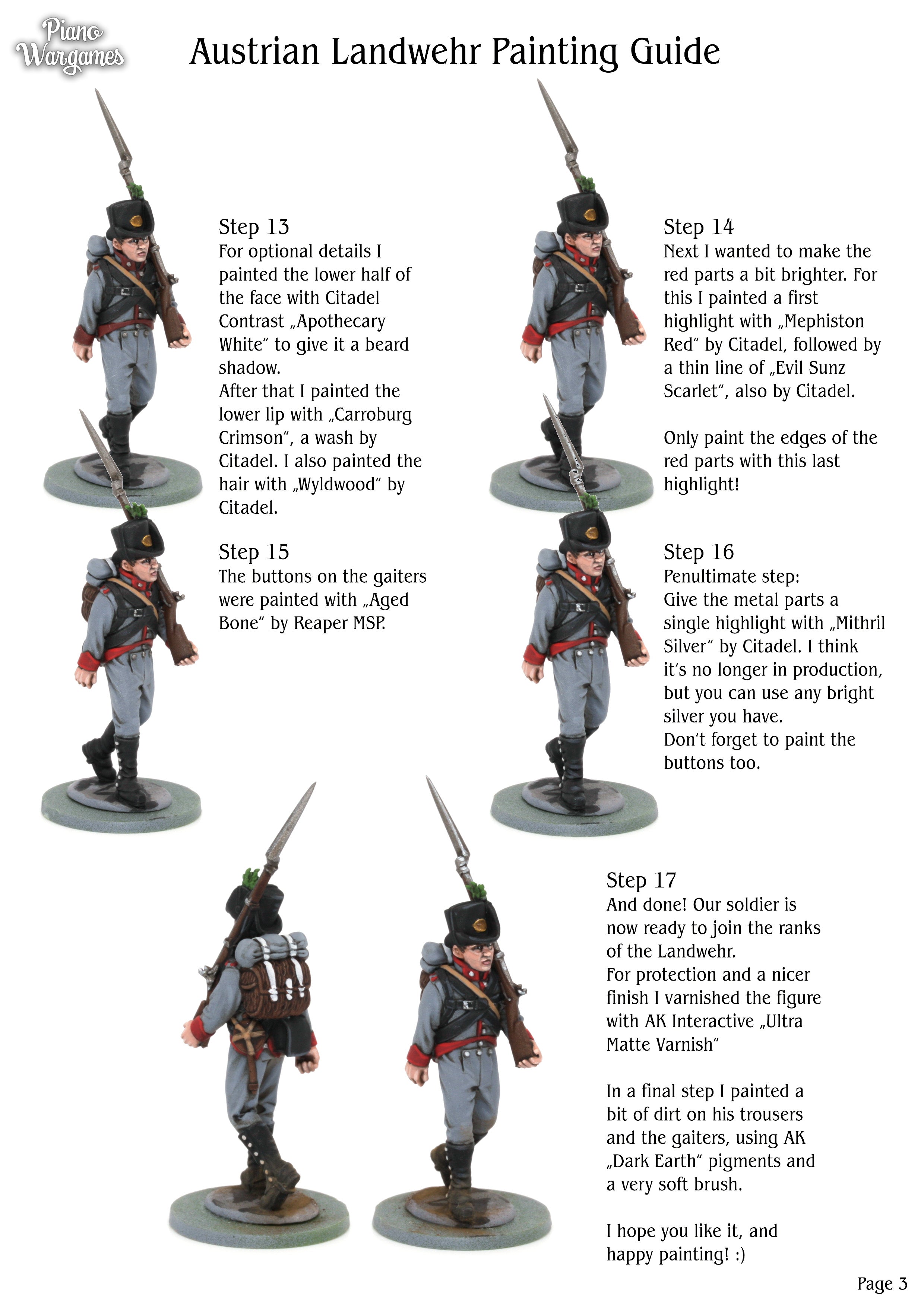 Austrian Landwehr Painting Guide – Piano Wargames