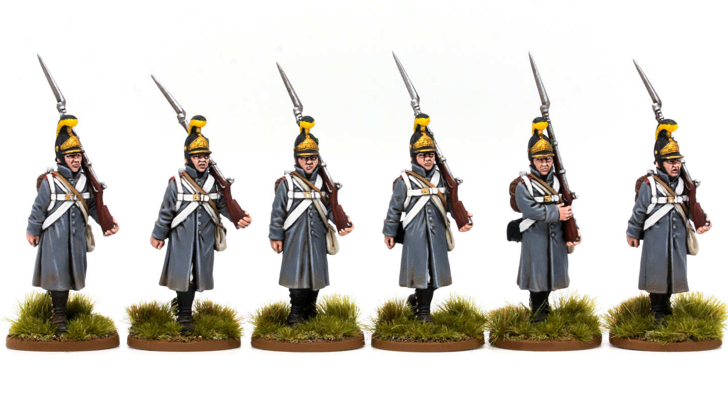 Österreichische Linieninfanterie in Mänteln 