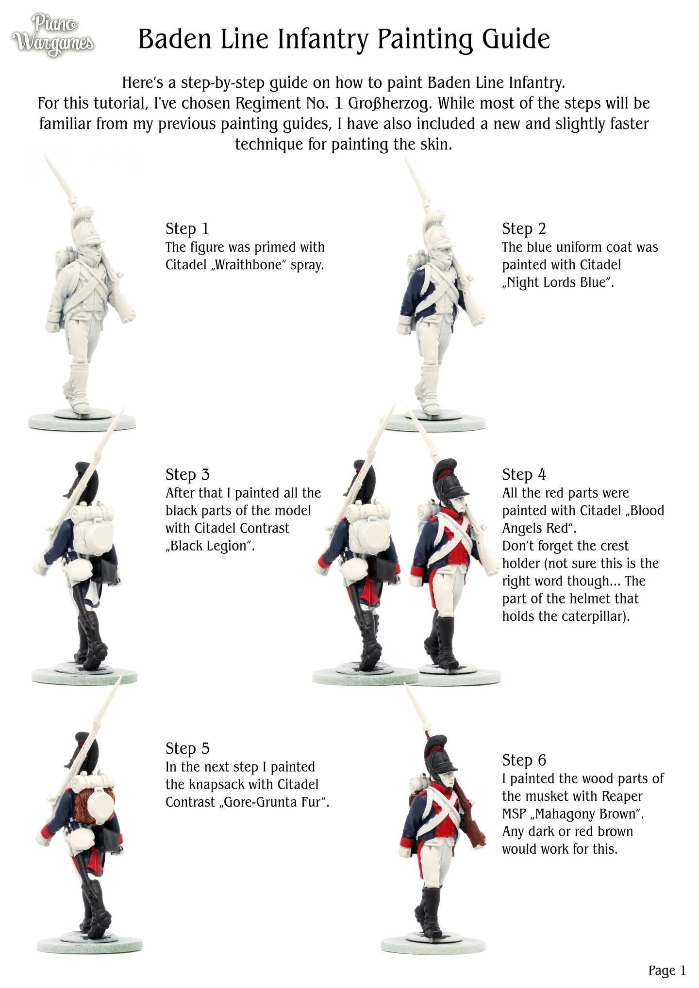 Baden Line Infantry Painting Guide