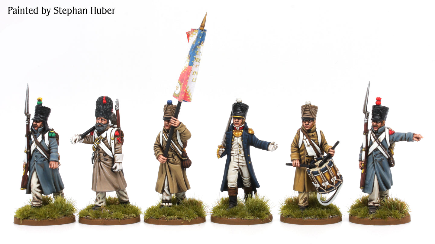 French Battalion Command in Greatcoats
