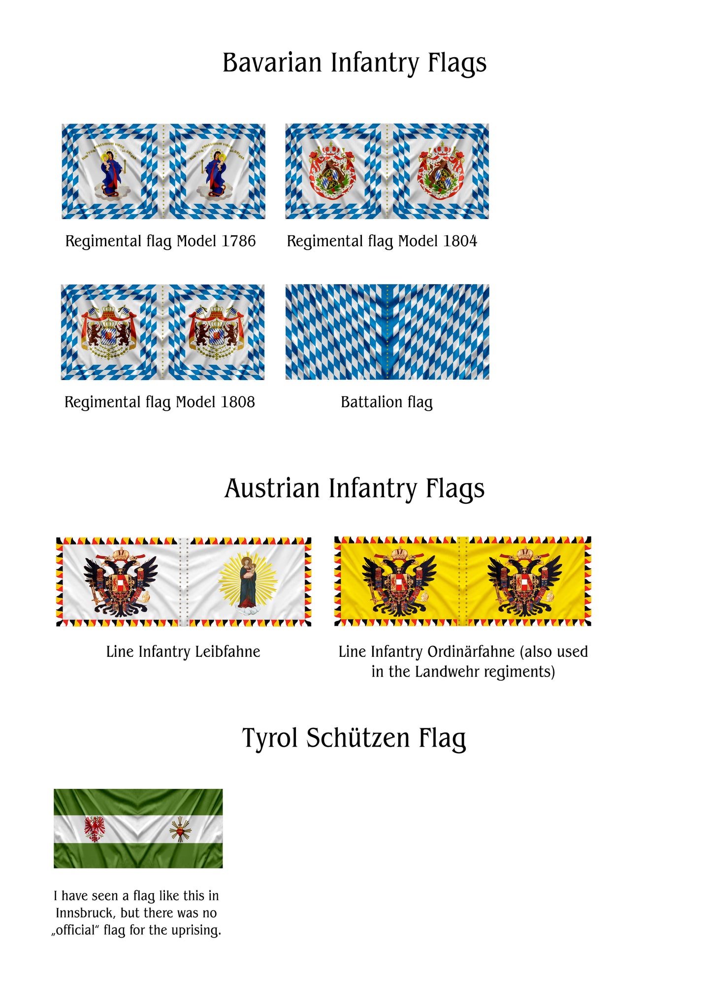 The Alps Aflame Flags for Printing (Bavaria, Austria and Tyrol)